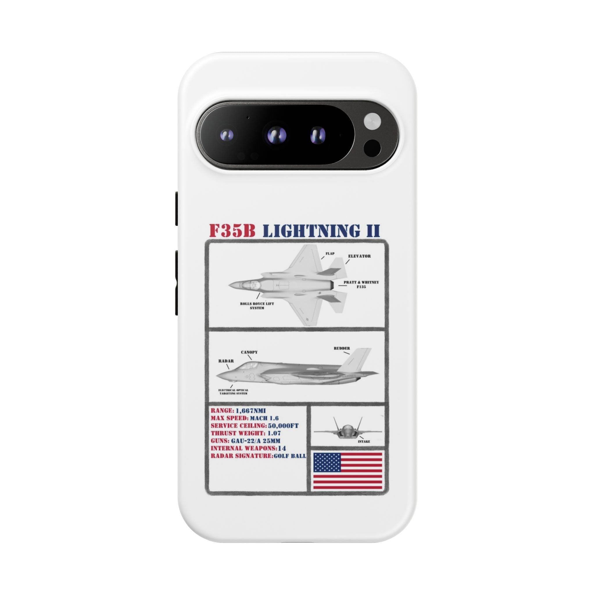 F-35 Lightning II Schematic edition phone case (USAF Colour-Way)