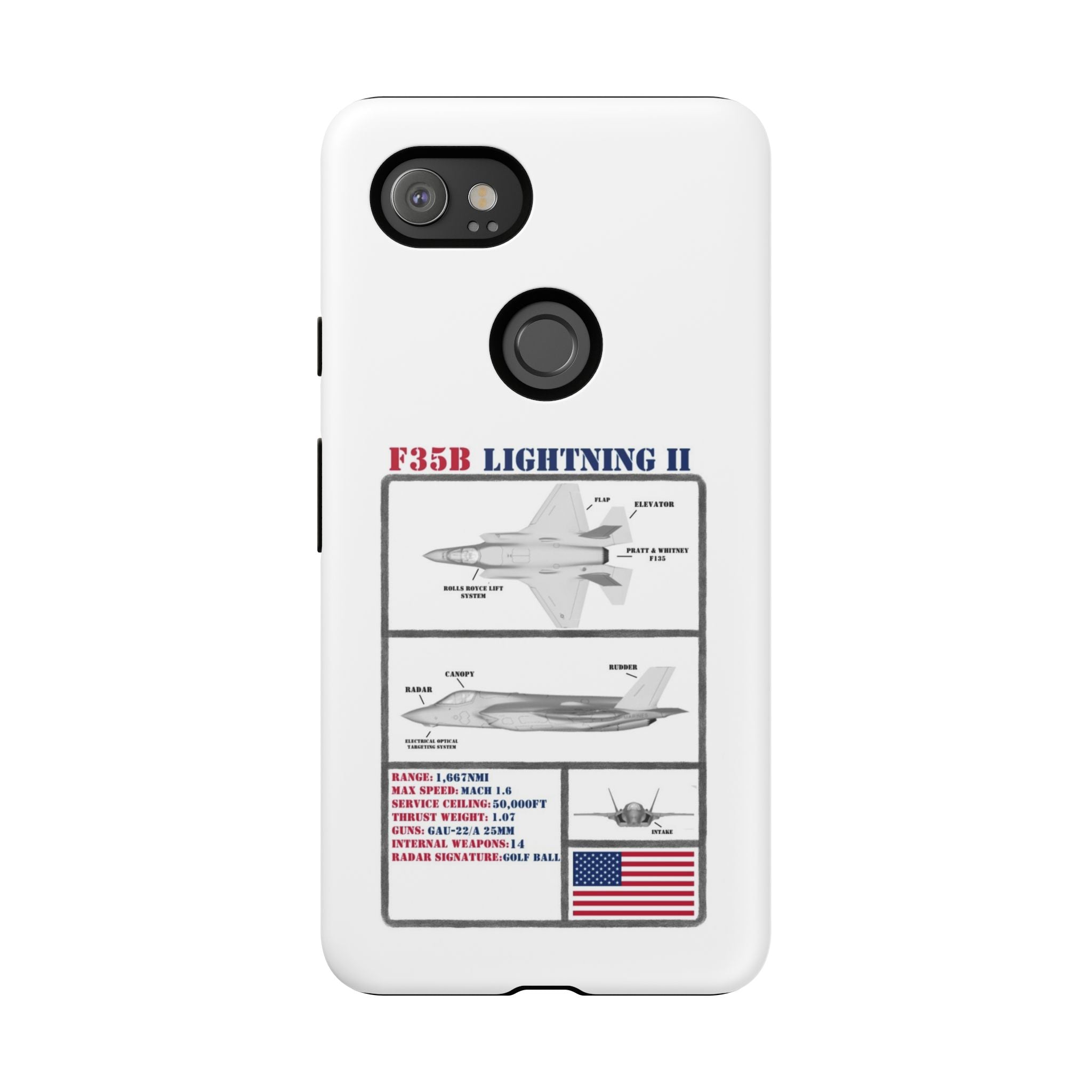 F-35 Lightning II Schematic edition phone case (USAF Colour-Way)