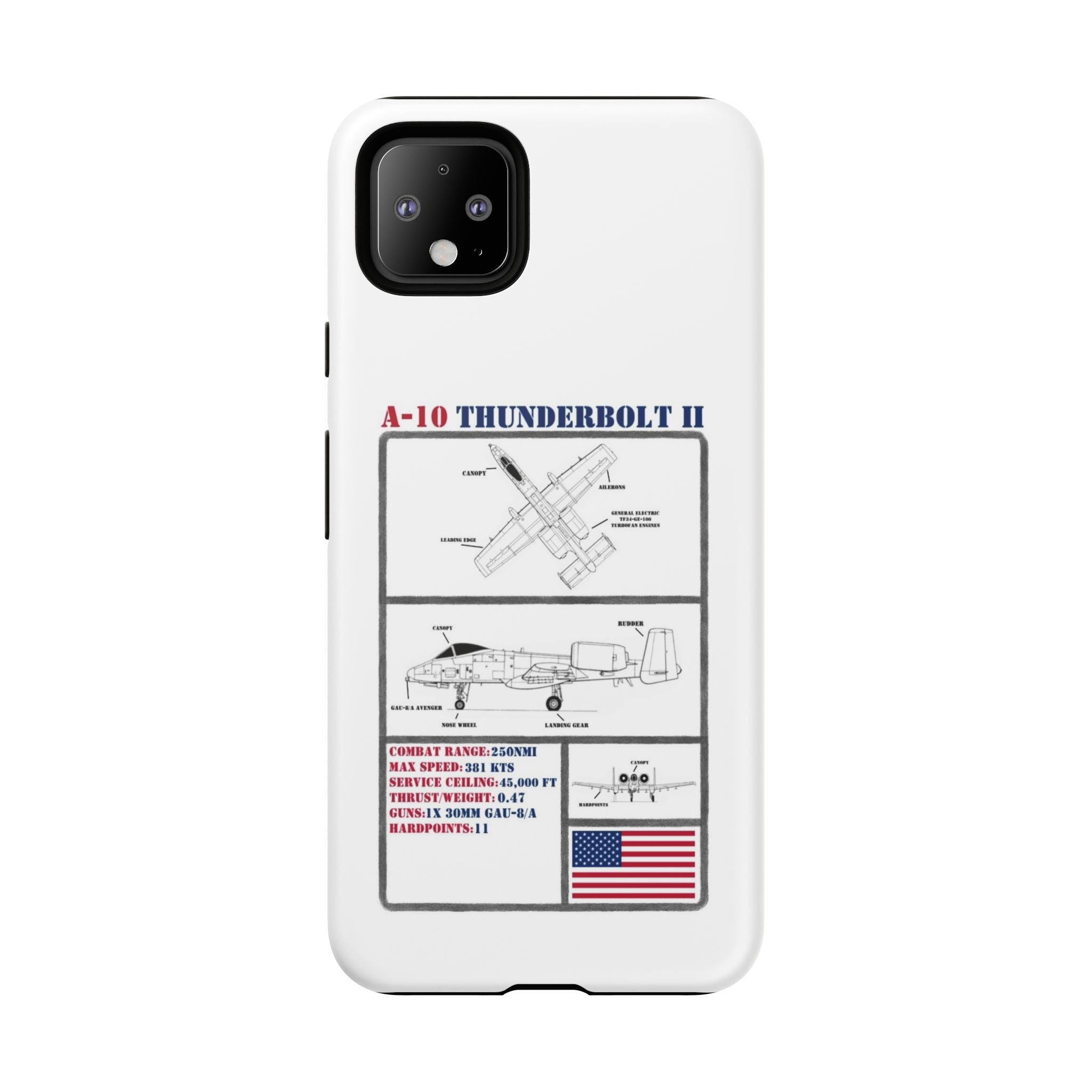 A-10 Thunderbolt Schematic edition phone case (USAF Colour-Way)