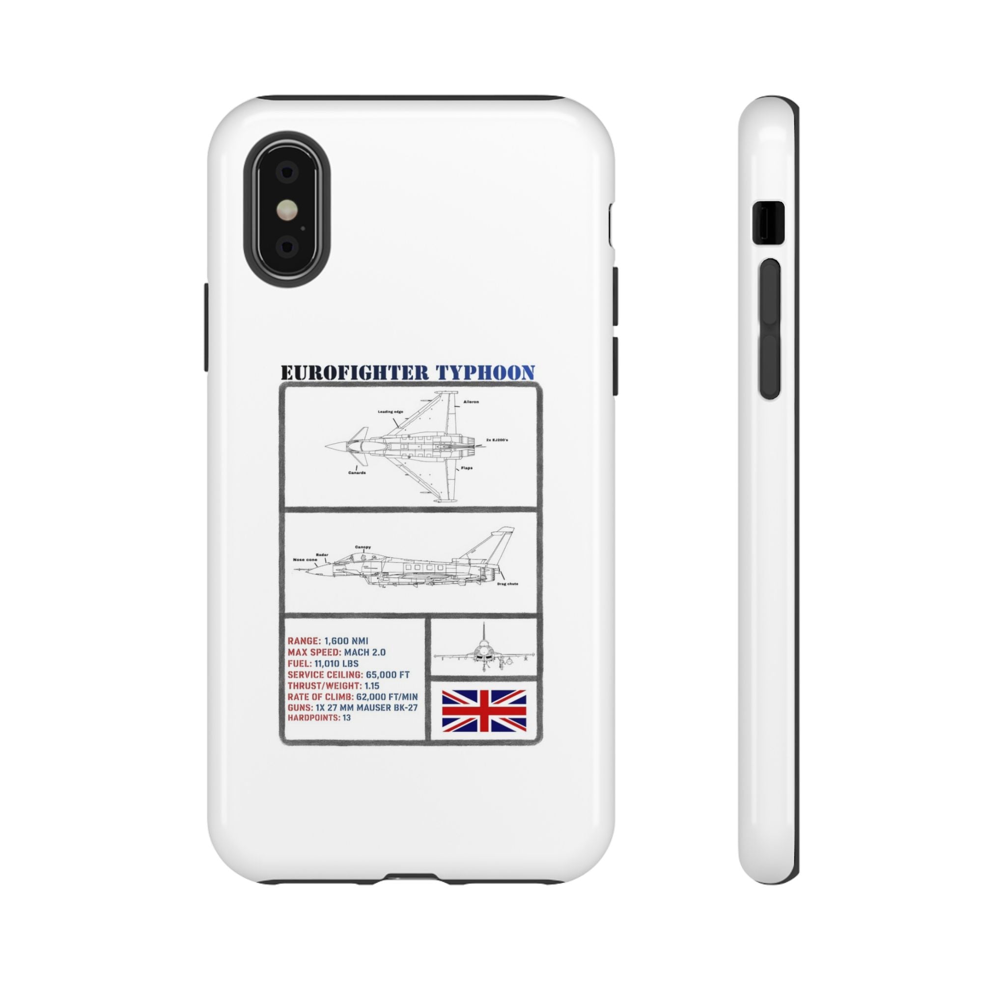 Eurofighter typhoon Schematic edition phone case (RAF Colour-Way)