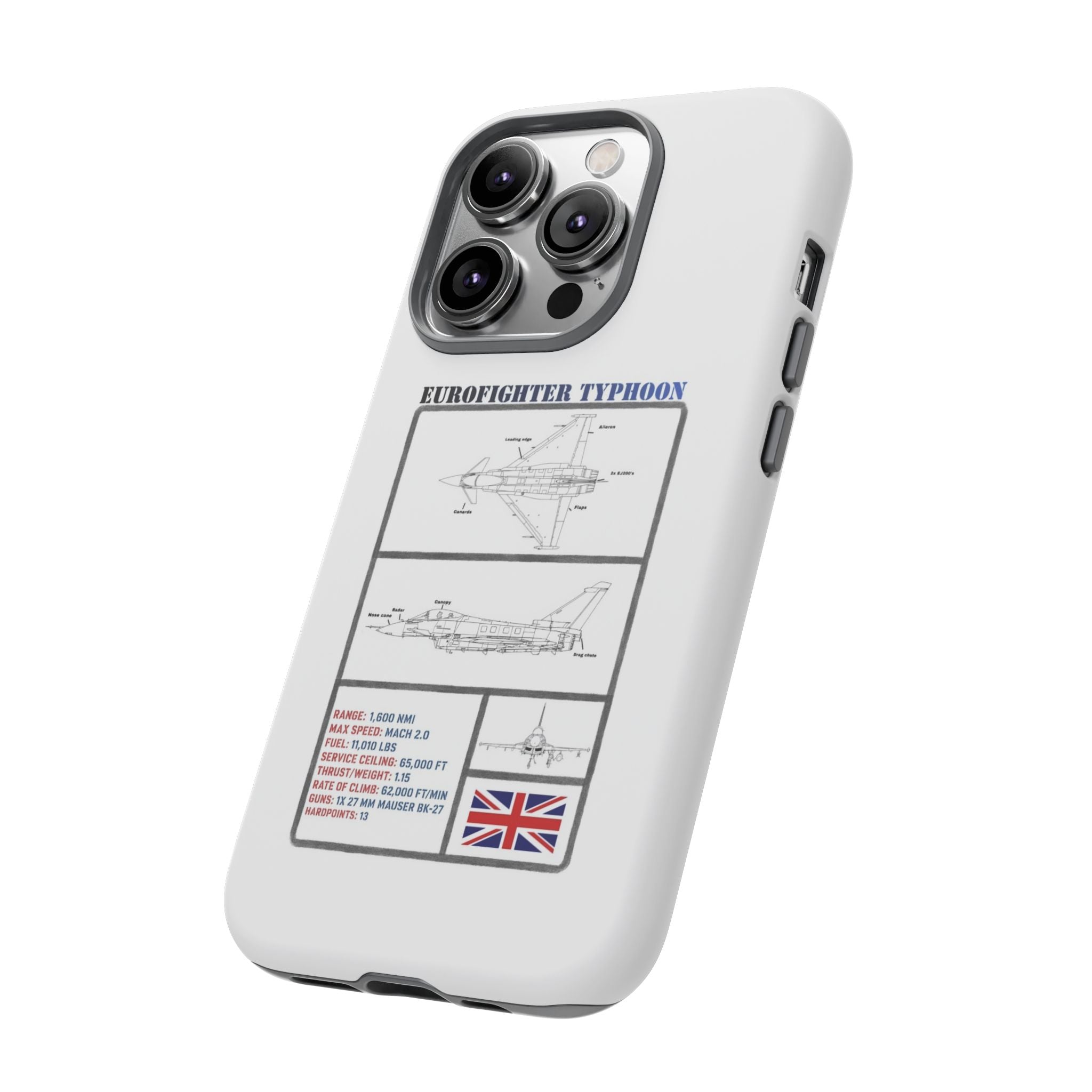 Eurofighter typhoon Schematic edition phone case (RAF Colour-Way)
