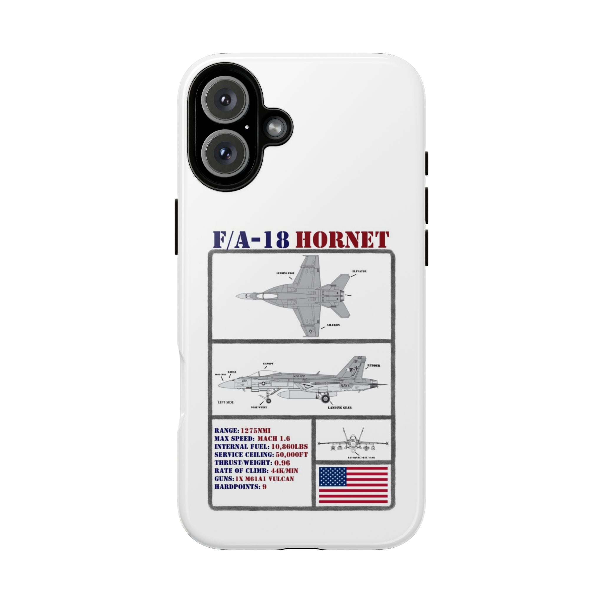 F/A-18 Hornet Schematic edition phone case (USAF Colour-Way)