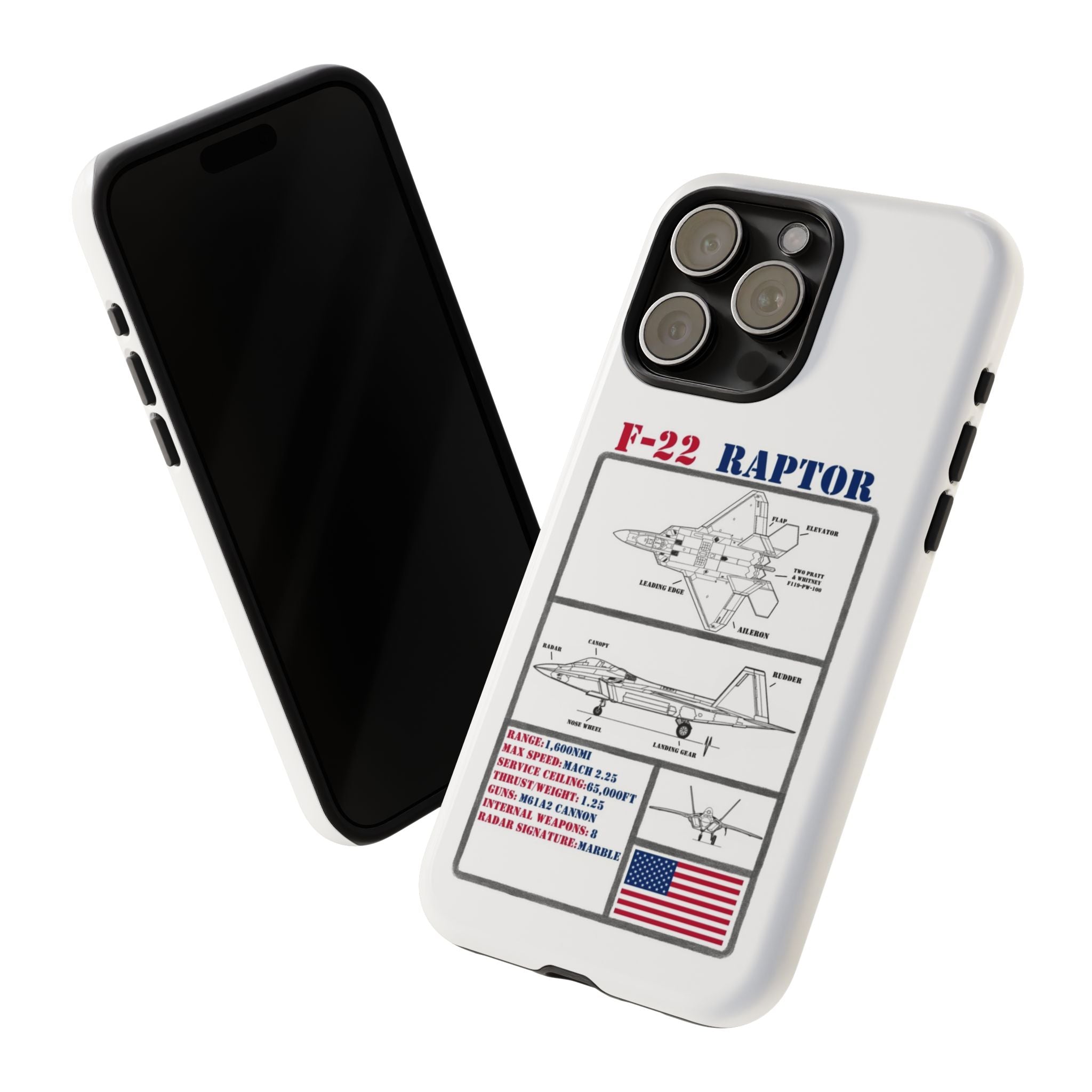 F-22 Raptor Schematic edition phone case (USAF Colour-Way)
