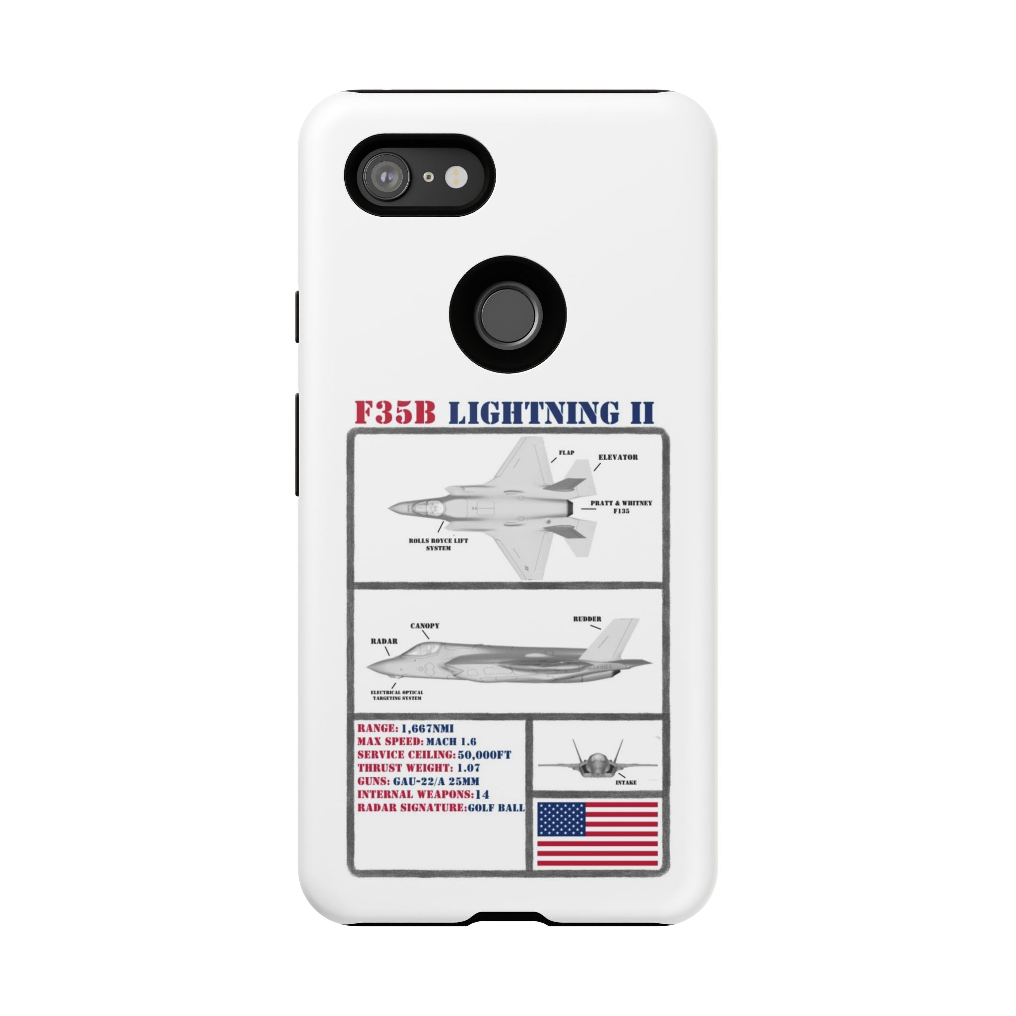F-35 Lightning II Schematic edition phone case (USAF Colour-Way)