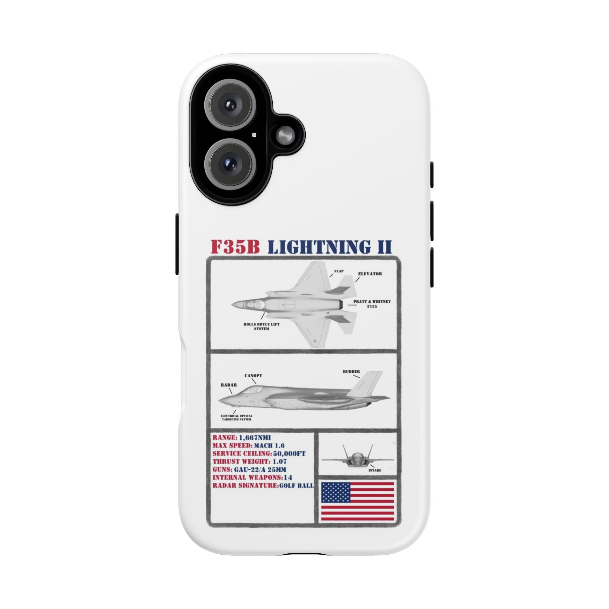 F-35 Lightning II Schematic edition phone case (USAF Colour-Way)