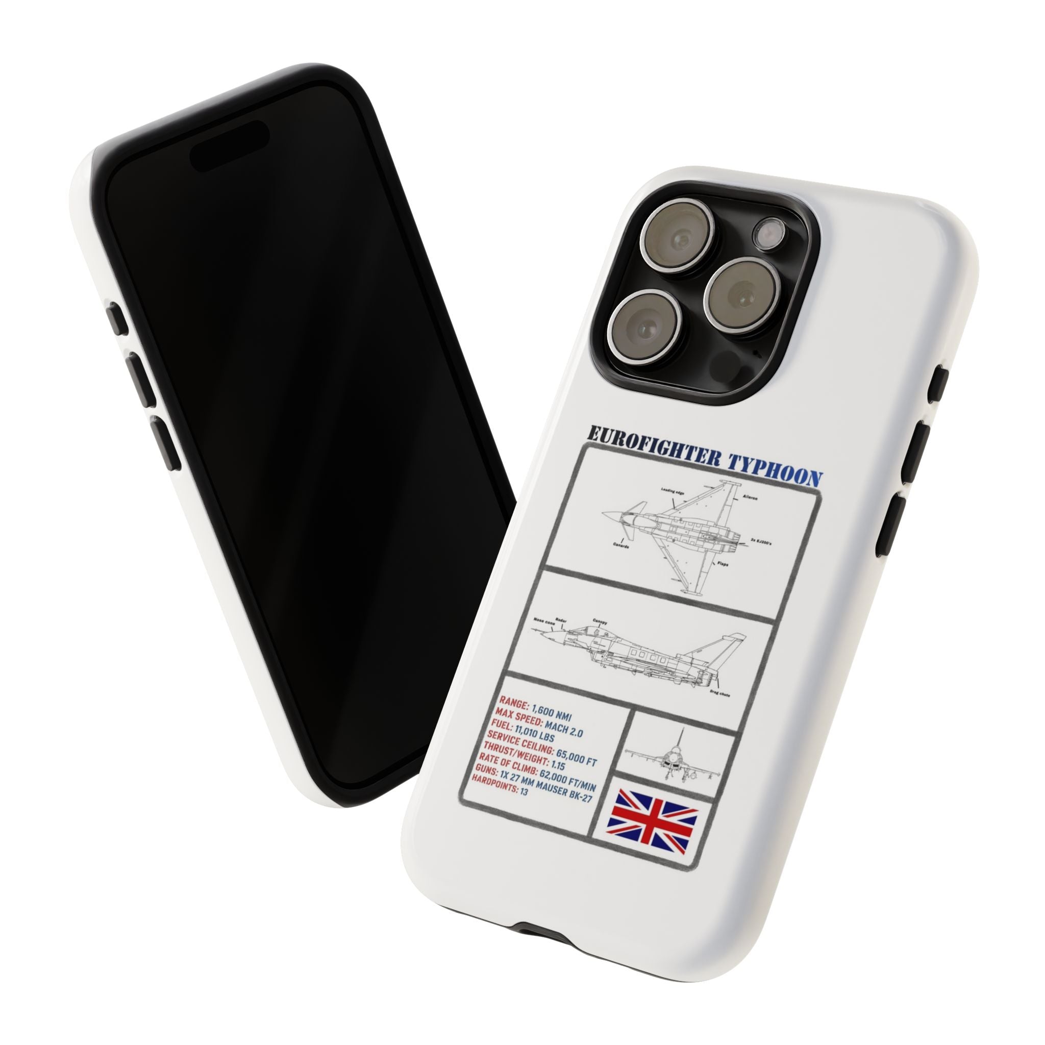 Eurofighter typhoon Schematic edition phone case (RAF Colour-Way)