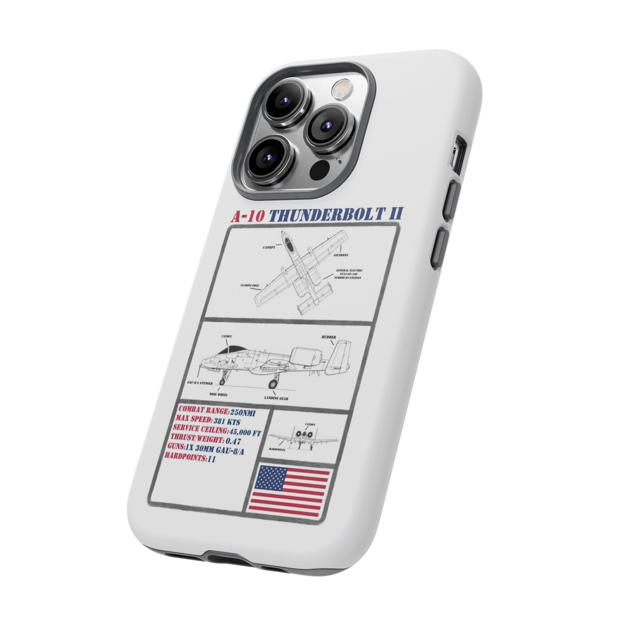 A-10 Thunderbolt Schematic edition phone case (USAF Colour-Way)